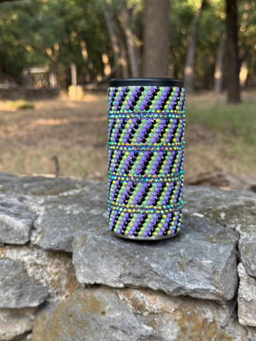 Halloween Purple & Green Rhinestone Tumbler