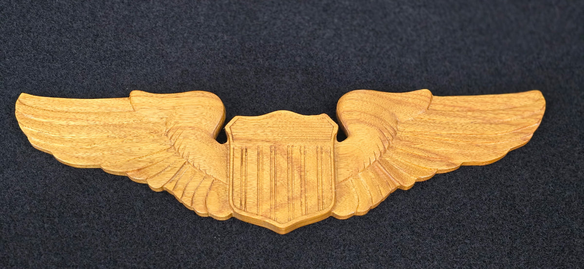 Handcrafted Wooden Eagle Wings & Shield Wall Decor