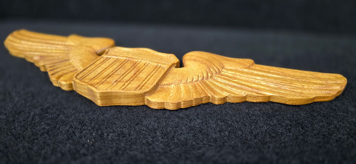 Handcrafted Wooden Eagle Wings & Shield Wall Decor