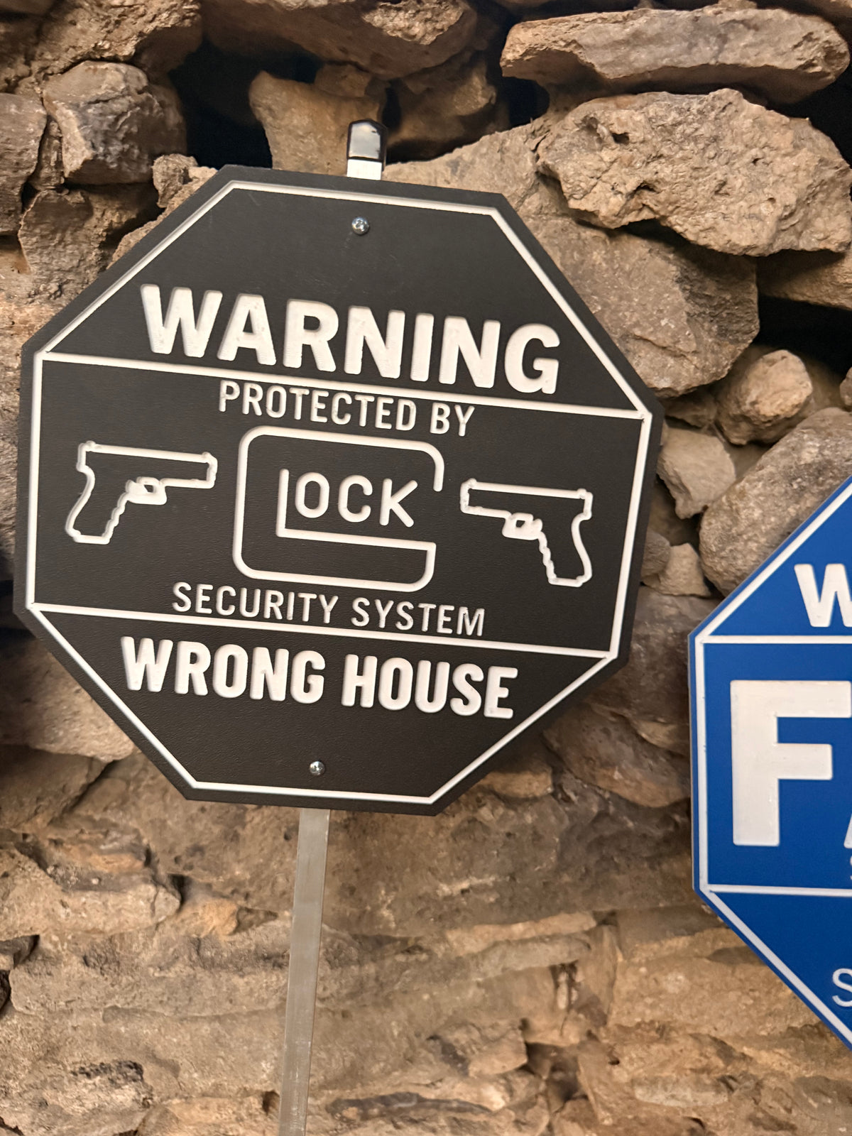 FAFO & Glock Security Warning Sign